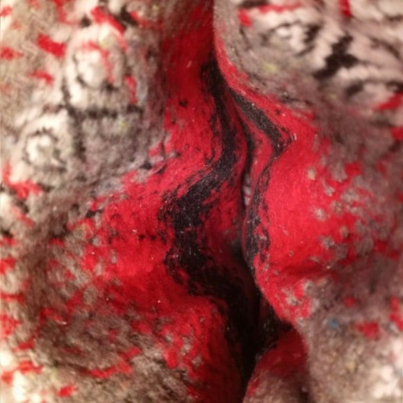 Oland Diamond Texture Blanket Red Gray Black White 78X44in Cotton Blend - Picture 4 of 7